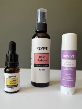 Revive Bundle Healthy Cuticles, Rose Hydrosol Facial Mist & Calm essential oil